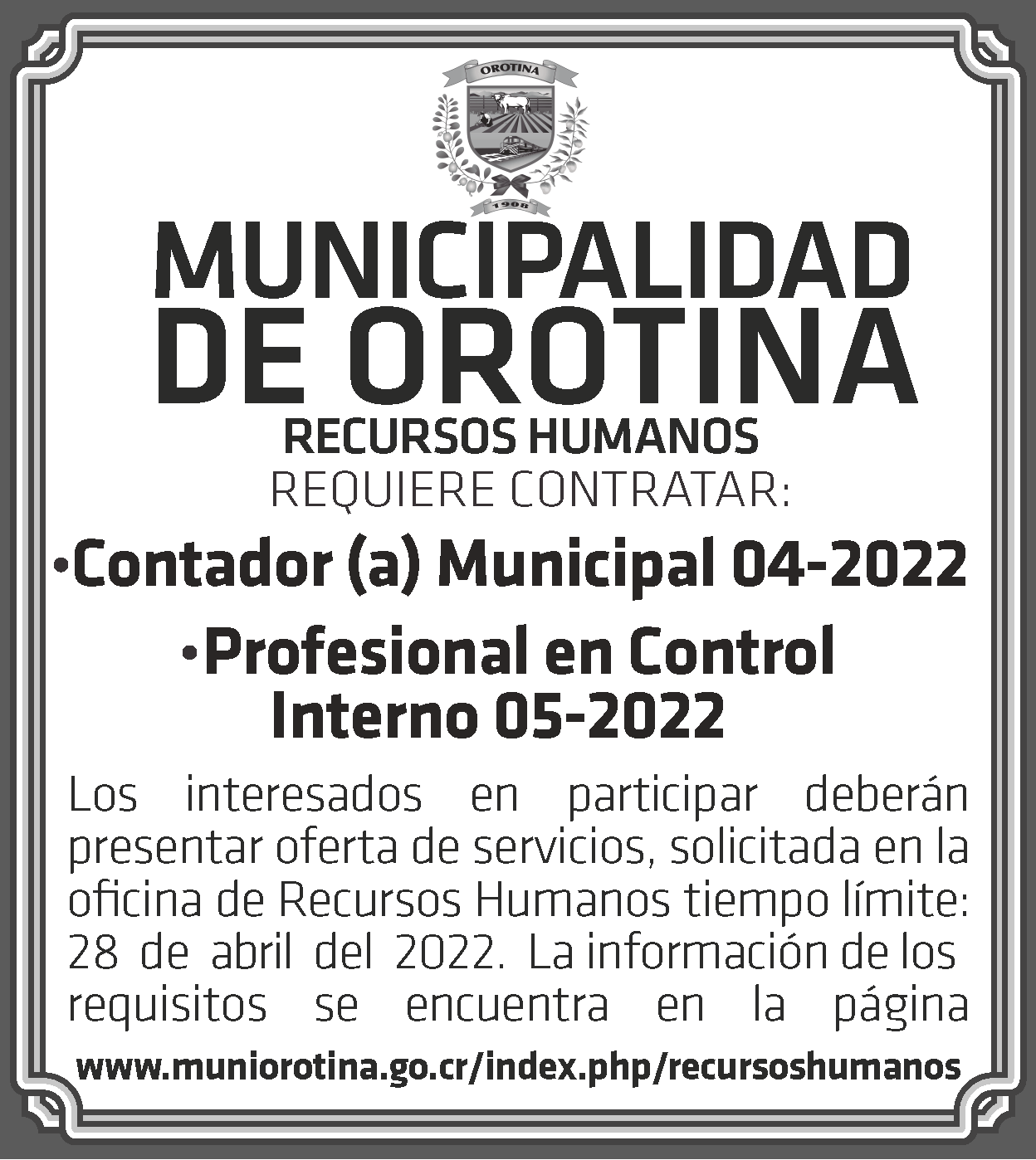 SE BUSCA CONTADOR Y PROFESIONAL DE CONTROL INTERNO